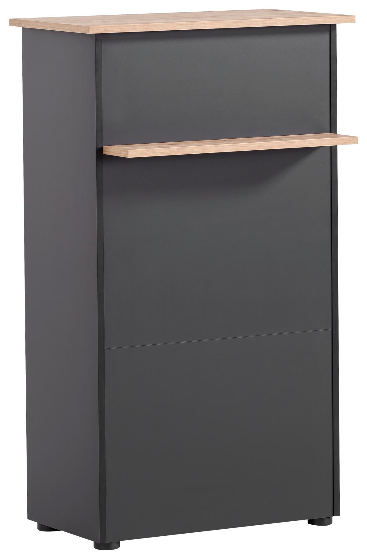 Stehpult Empfangstresen 660 Schwarz/Eiche Artisan - Schwarz/Eiche Artisan, MODERN, Holzwerkstoff (65,8/110,5/44cm) - MID.YOU