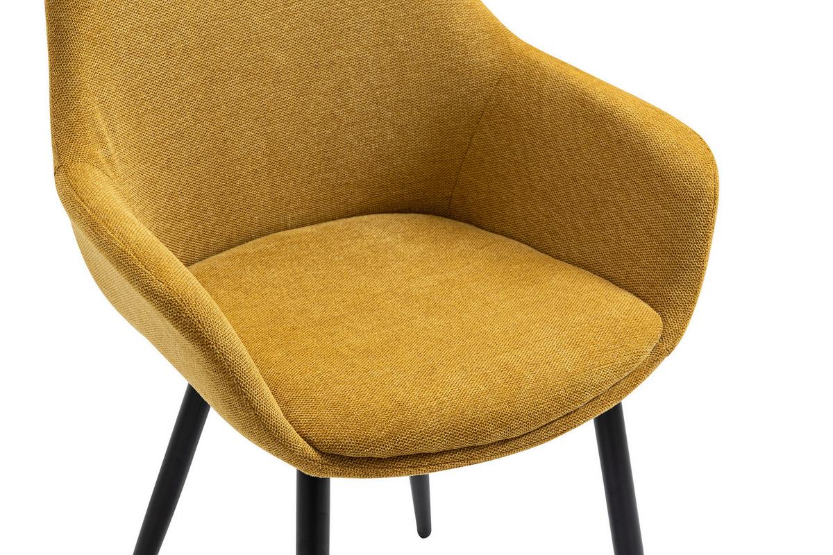 Set Naslanjačev Lena, Rumena, 2-Delni - rumena/črna, Moderno, kovina/tekstil (64/86/59cm) - Livetastic