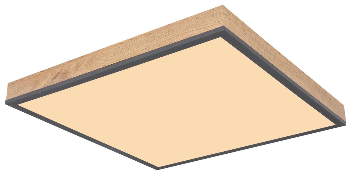 Deckenleuchte Doro in Graphitfarben max. 24 Watt - Opal/Graphitfarben, Basics, Kunststoff/Metall (45/45/7,6cm) - Globo