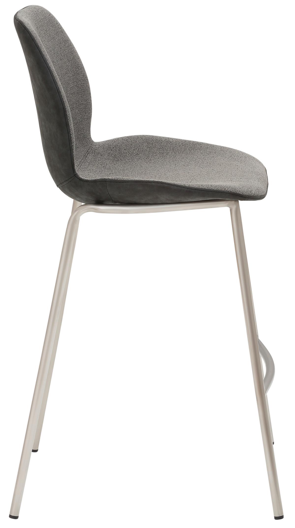 Barhocker My Solo ca. 49x97 cm Anthrazit - Edelstahlfarben/Anthrazit, KONVENTIONELL, Textil/Metall (49/97/53cm) - Livetastic