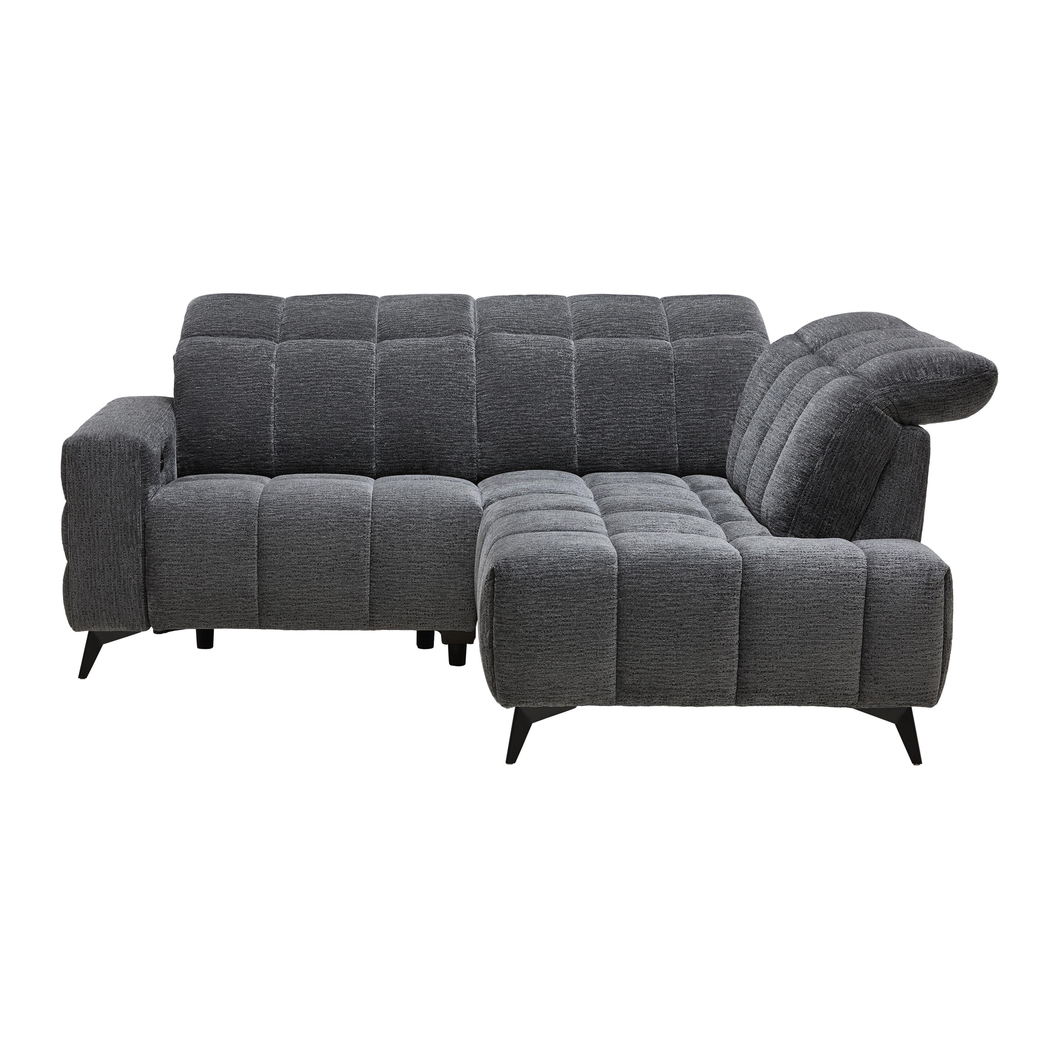 Wohnlandschaft Paris Dunkelgrau - Dunkelgrau/Schwarz, KONVENTIONELL, Holz/Textil (215/85/182cm) - Mömax