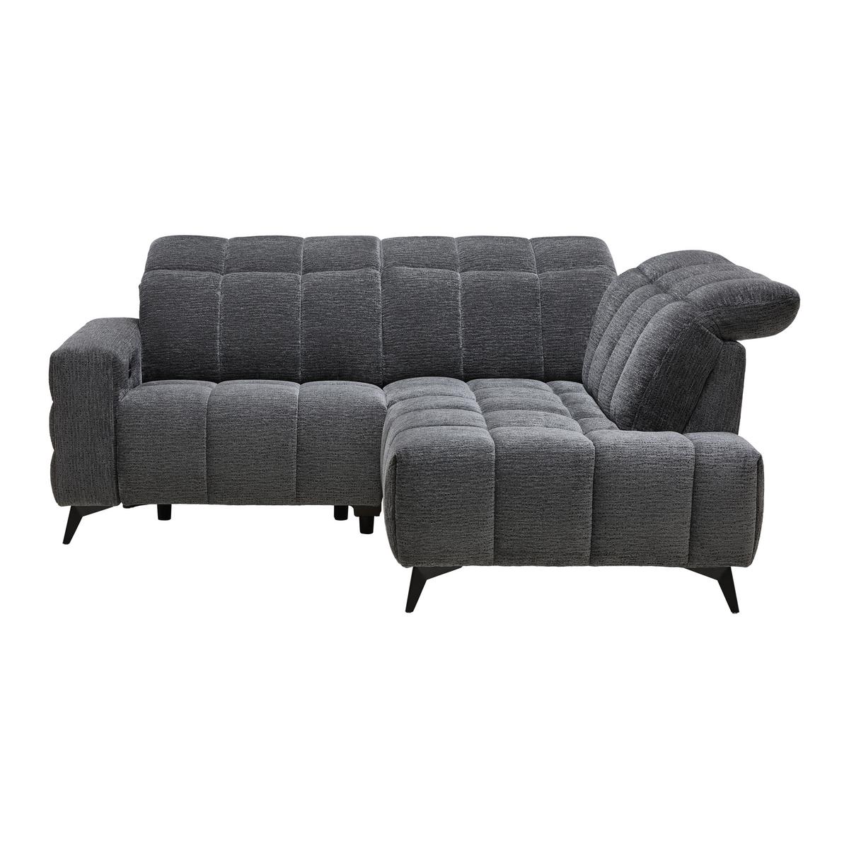 Wohnlandschaft Paris Dunkelgrau - Dunkelgrau/Schwarz, KONVENTIONELL, Holz/Textil (215/85/182cm) - Mömax