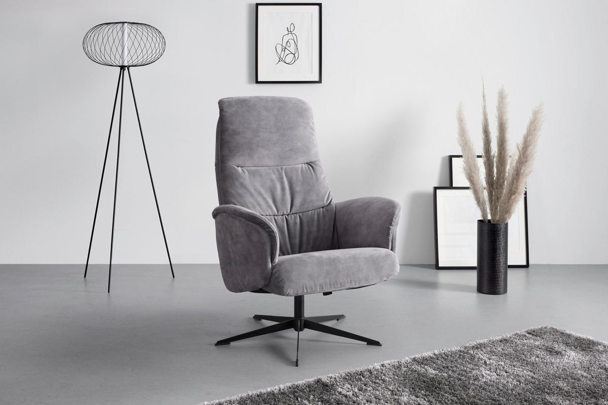 Relaxsessel York in Grau - Grau, Modern, Textil/Metall (74/106/74cm) - Mömax