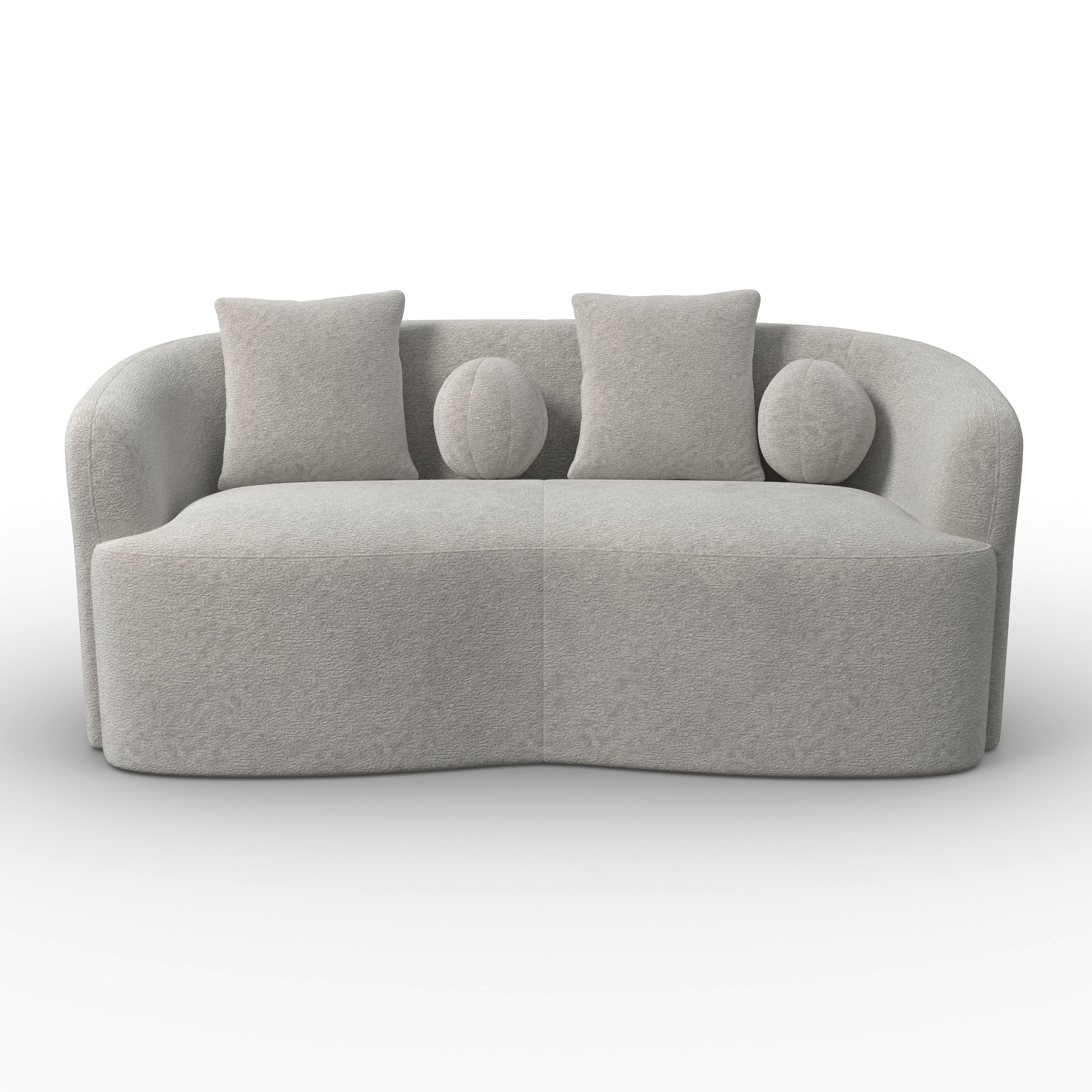 Sofa Julie Chenille Grau - Grau, MODERN, Holz/Textil (180/68/82cm) - Bessagi Home