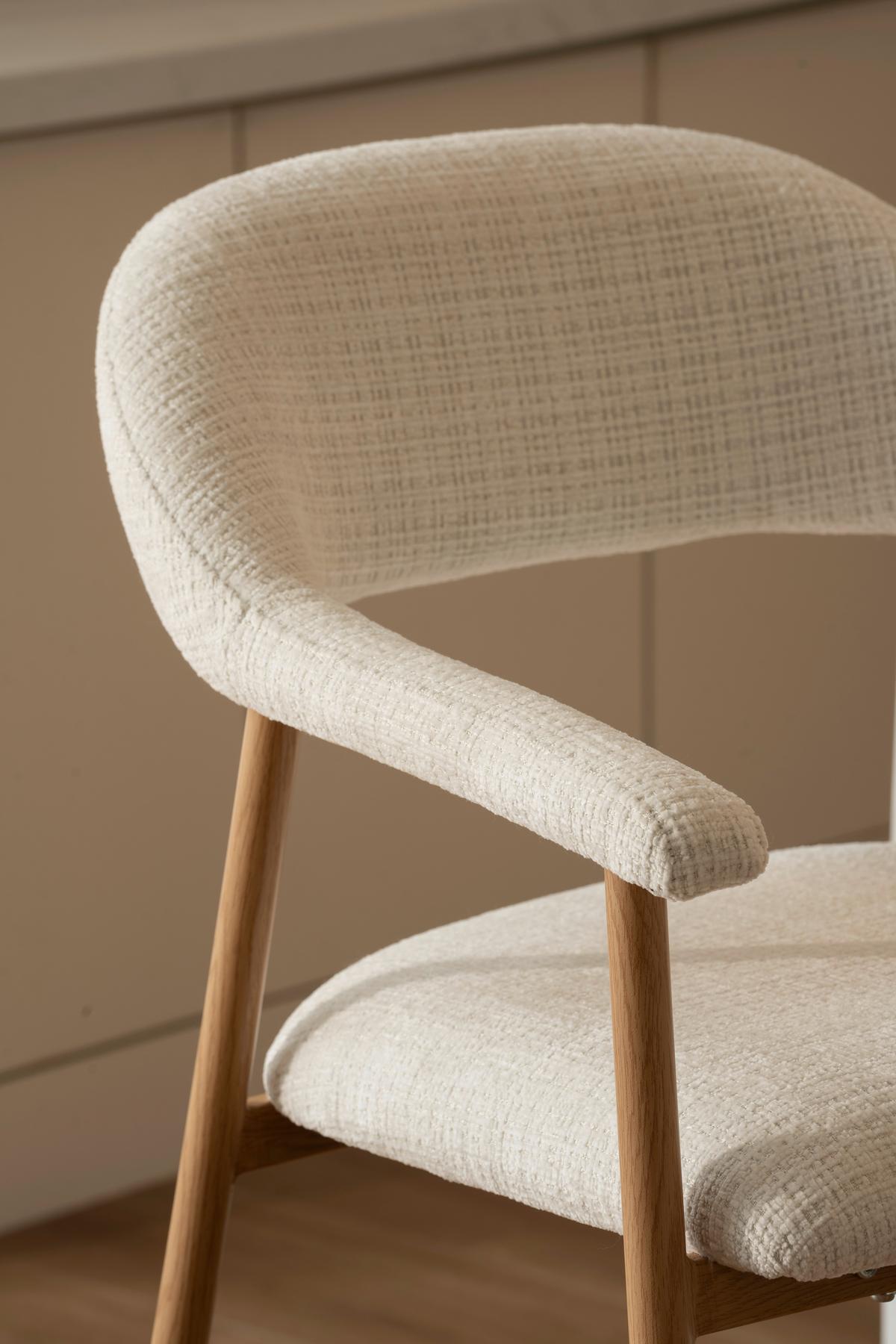 Barhocker Silke Eichefarben/Beige - Eichefarben/Beige, MODERN, Holz/Textil (56/94/54cm) - Mömax