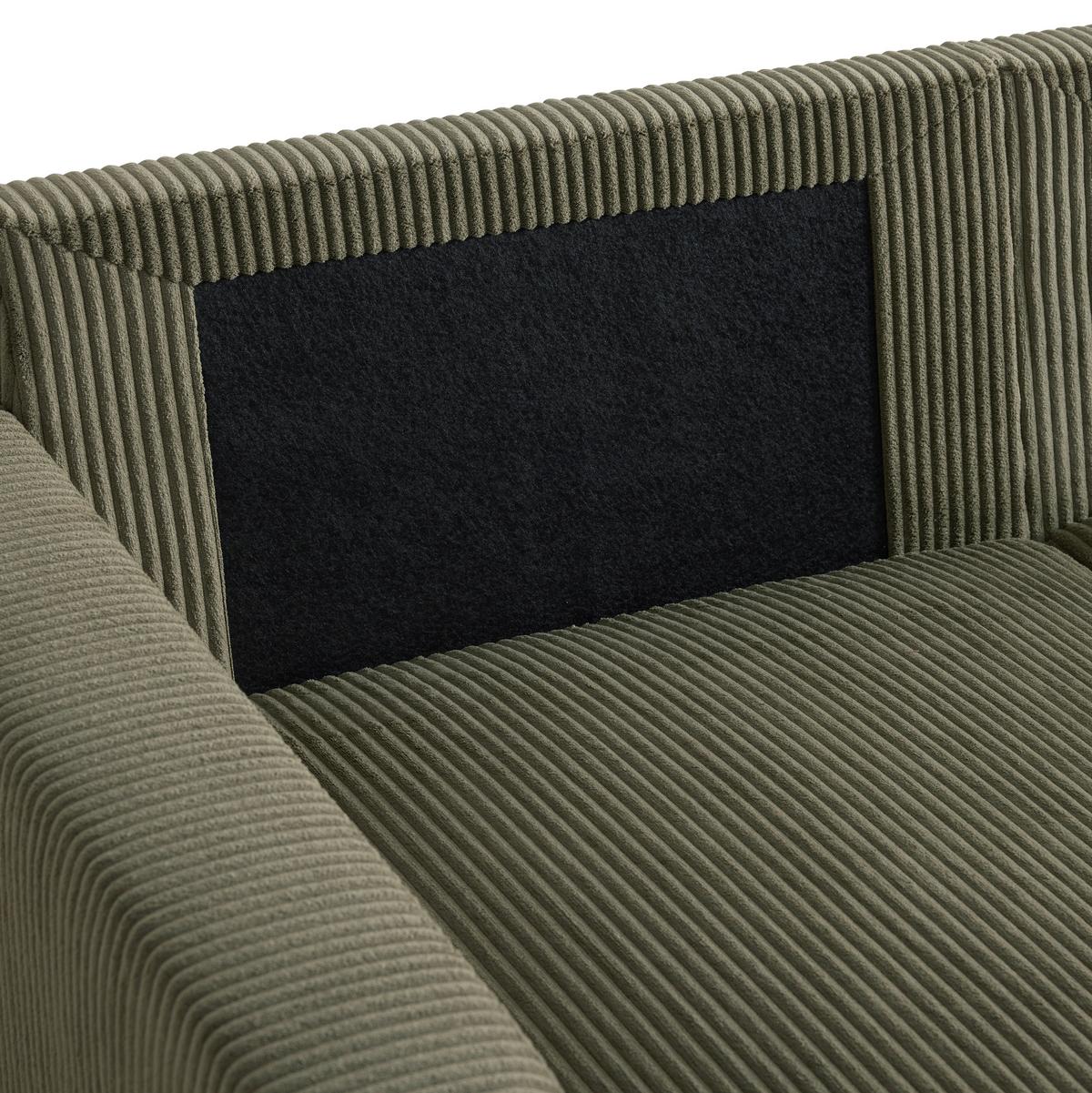 Wohnlandschaft Martina Acv Rechts Kaki - Schwarz/Grün, MODERN, Holz/Holzwerkstoff (276/89/204cm) - Mömax