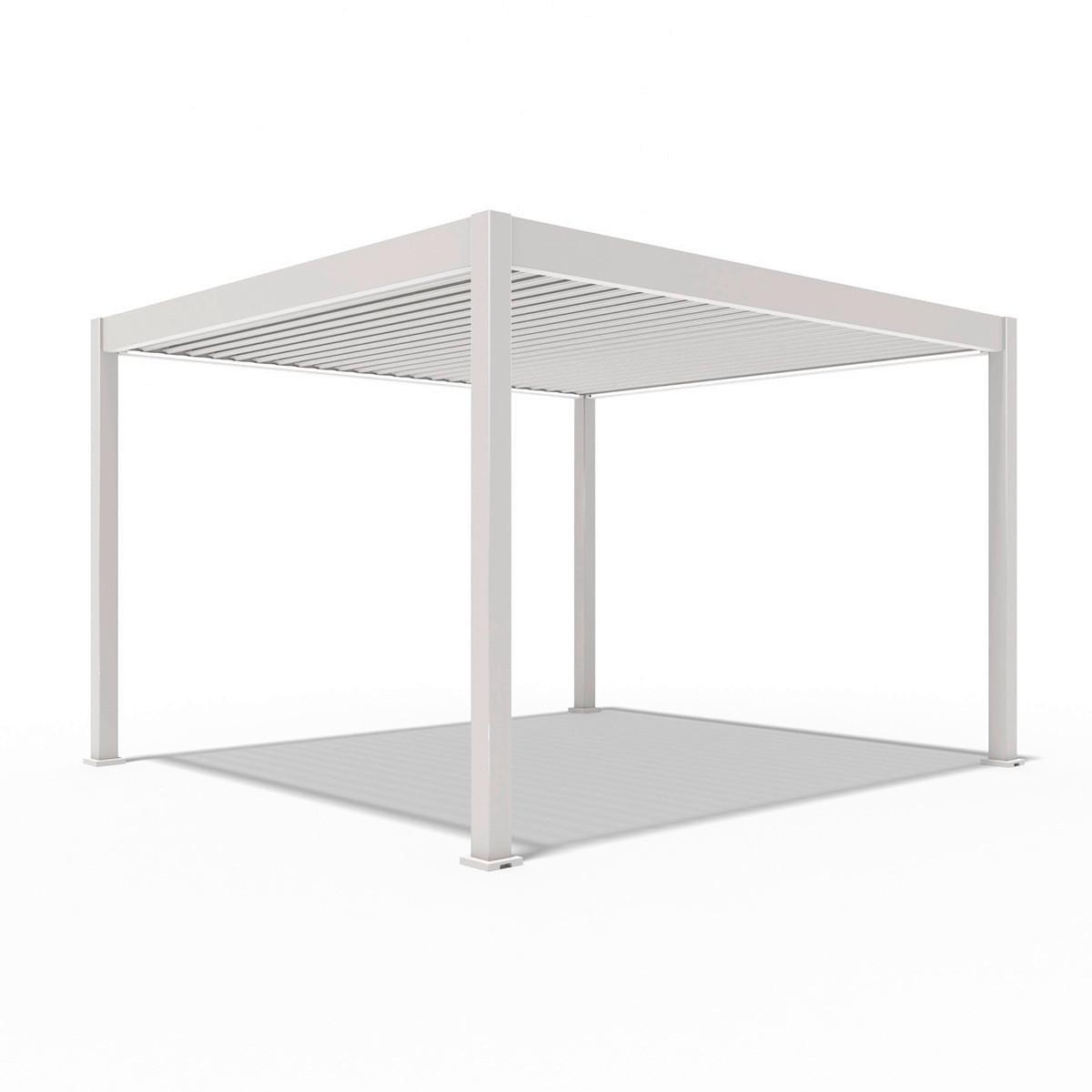 Pergola Deluxe ca. 360x400 cm Weiß Netzbetrieb inkl. LED - Weiß, Basics, Metall (360/255/400cm) - Gardenson