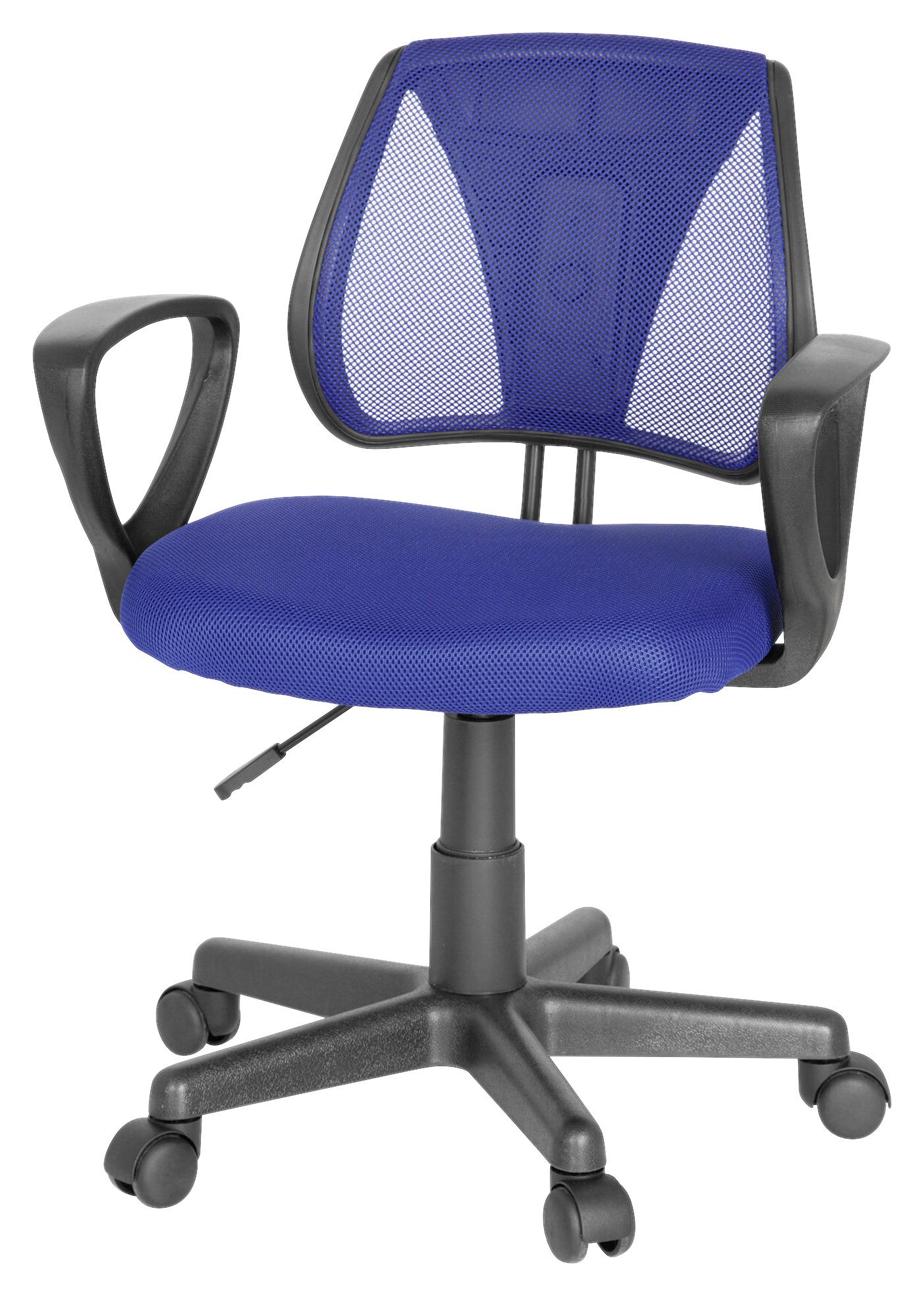 Jugenddrehstuhl Kiddy CD ca. 58x75-92x45 cm Dunkelblau - Schwarz/Dunkelblau, Basics, Kunststoff (58/75-92/45cm) - MID.YOU