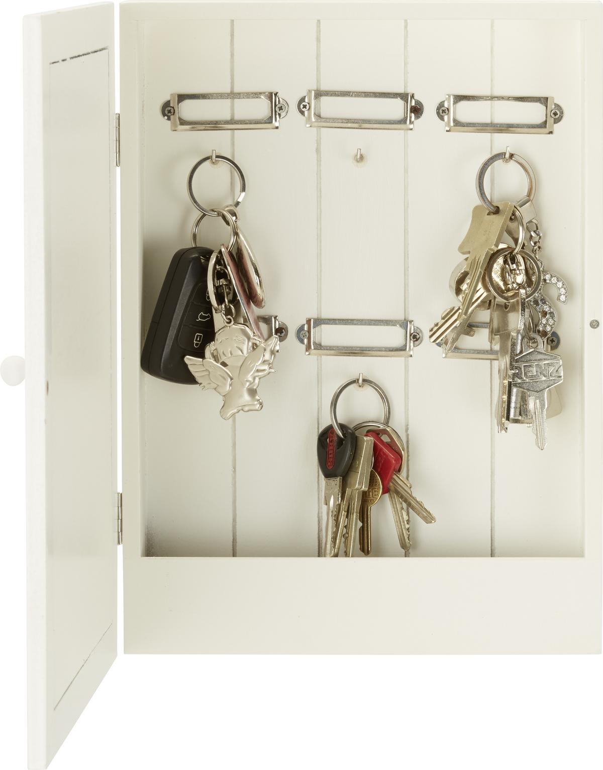Dulăpior chei Till - alb, metal/material pe bază de lemn (22/30/6cm) - Modern Living