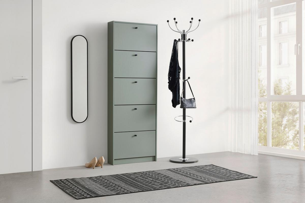 Omara Z Loputami Za Čevlje Flip, Zelena - črna/metino zelena, Moderno, kovina/leseni material (60/168/16cm) - Mömax