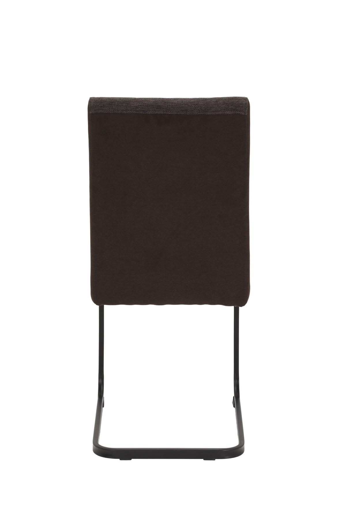 SCHWINGSTUHL-SET LINN S 4ER-SET - Schwarz/Braun, MODERN, Textil/Metall (43/92/52cm) - MID.YOU