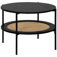 Măsuță de cafea JOLIE - culoare natur/negru, Modern, metal/material pe bază de lemn (63/45/63cm) - Modern Living