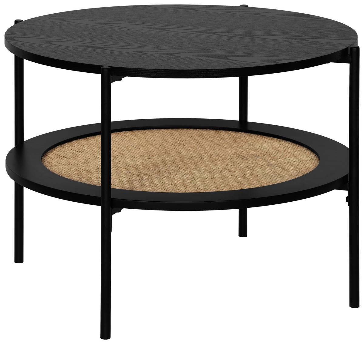 Măsuță de cafea JOLIE - culoare natur/negru, Modern, metal/material pe bază de lemn (63/45/63cm) - Modern Living