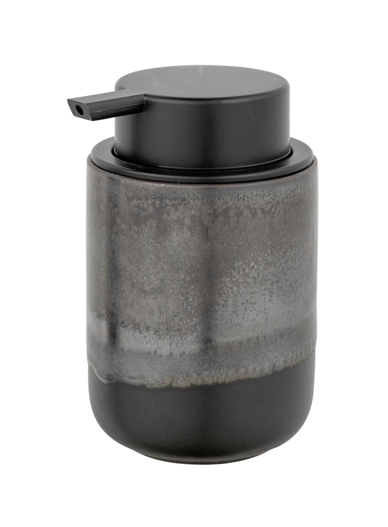DOZOWNIK NA MYDŁO RIOLO - ciemnoszary/szary, Konventionell, tworzywo sztuczne/ceramika (8/12,5/9cm) - Schöner Wohnen