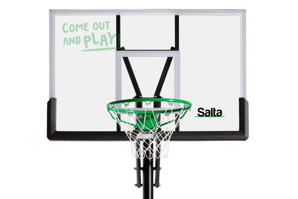 BASKETBALLSTÄNDER SALTA CENTER - Schwarz/Grün, KONVENTIONELL, Kunststoff/Metall (128/296-371/210cm) - Salta