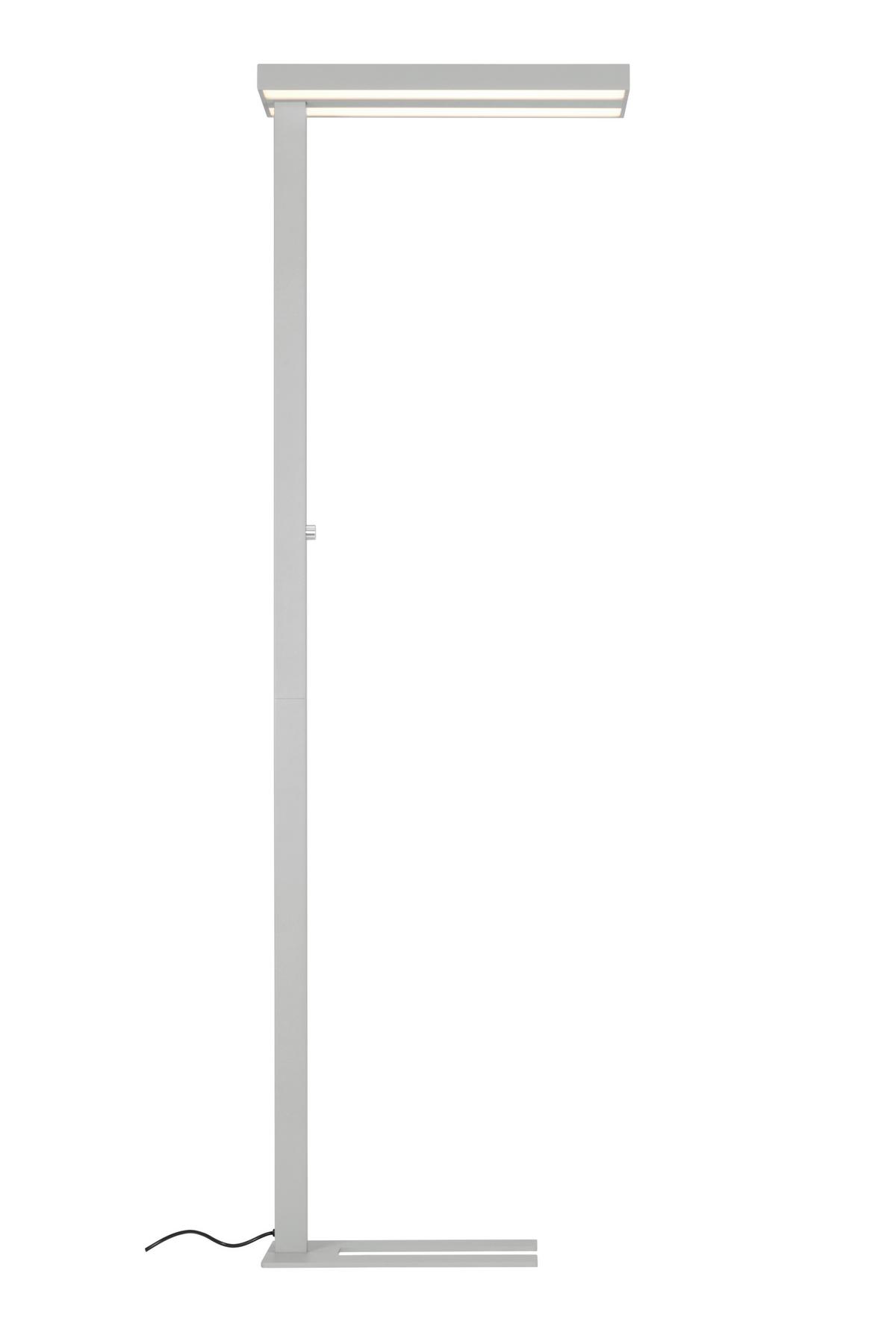 LAMPA STOJĄCA LED WORK *SBN* - kolor srebrny/przejrzysty, Konventionell, tworzywo sztuczne/metal (61/28/195cm) - Novel
