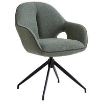 KRZESŁO Z PODŁOKIETNIKAMI BREDA -EXKLUSIV- - jasnozielony/czarny, Design, metal/tkanina (62/85/64cm) - Novel