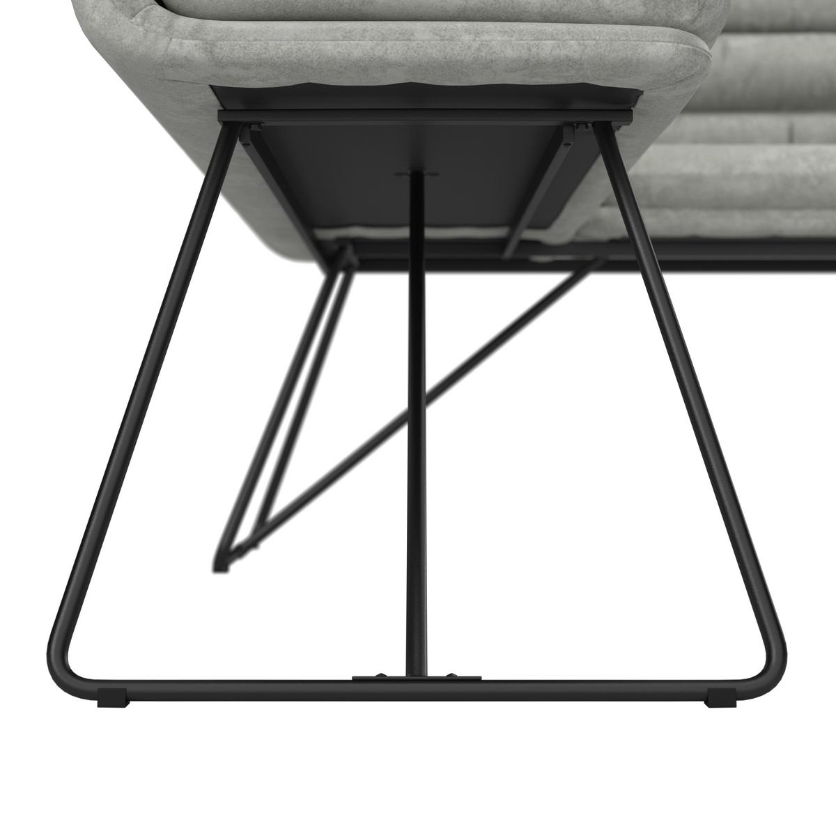 Kotna Klop Kona, Svetlo Siva - črna/svetlo siva, Moderno, kovina/tekstil (135/180cm) - Bessagi Home