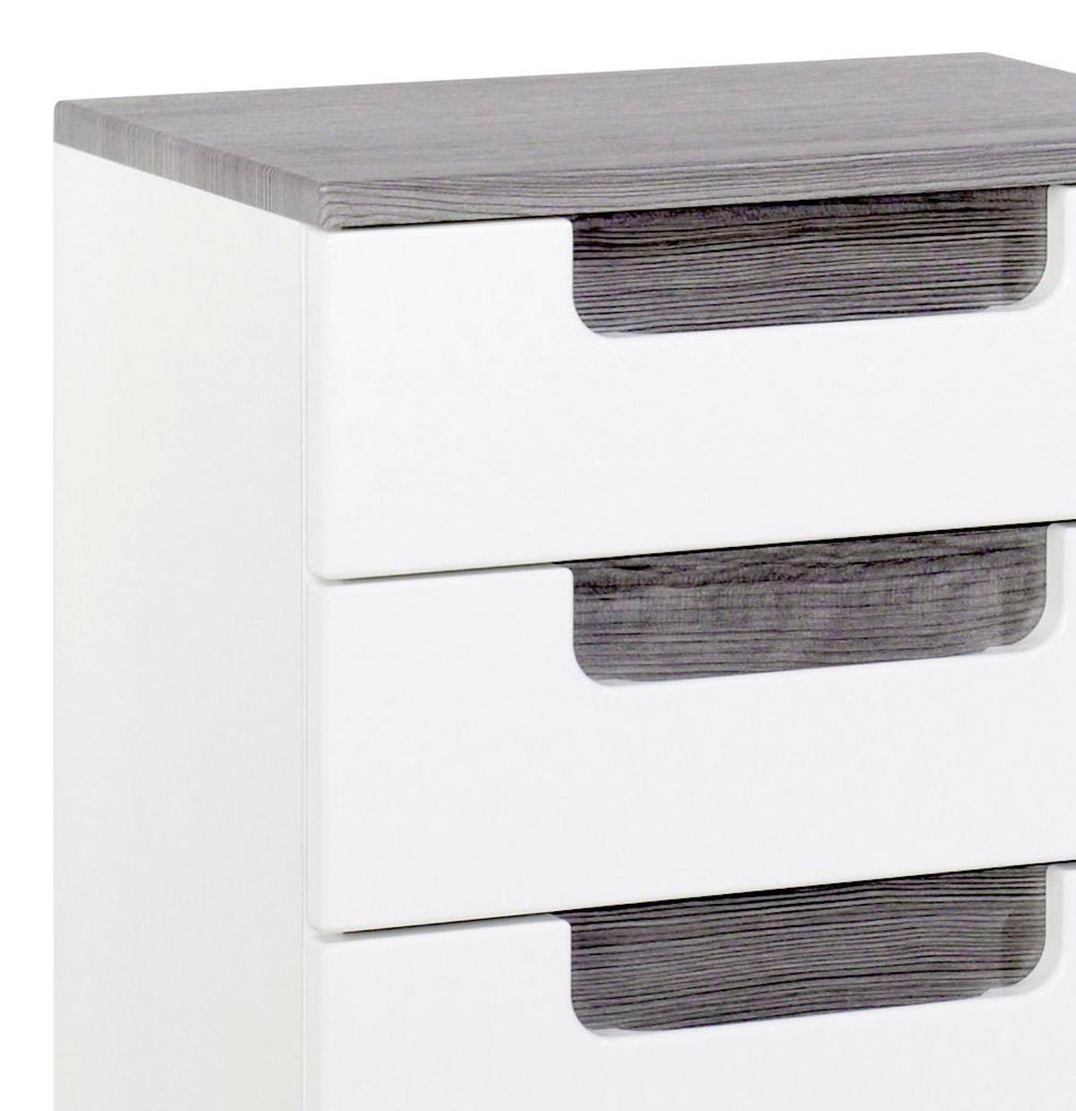 Unterschrank in Weiss/ Eichefarbe 'Siena' - Eichefarben/Silberfarben, MODERN, Holzwerkstoff (40/79/27cm) - Held