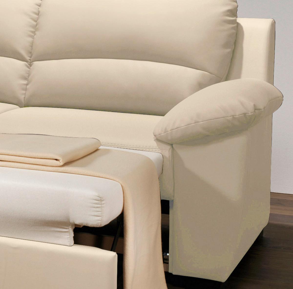 Wohnlandschaft Danilo in Beige - Beige/Schwarz, KONVENTIONELL, Kunststoff/Textil (240/45/165cm) - MID.YOU