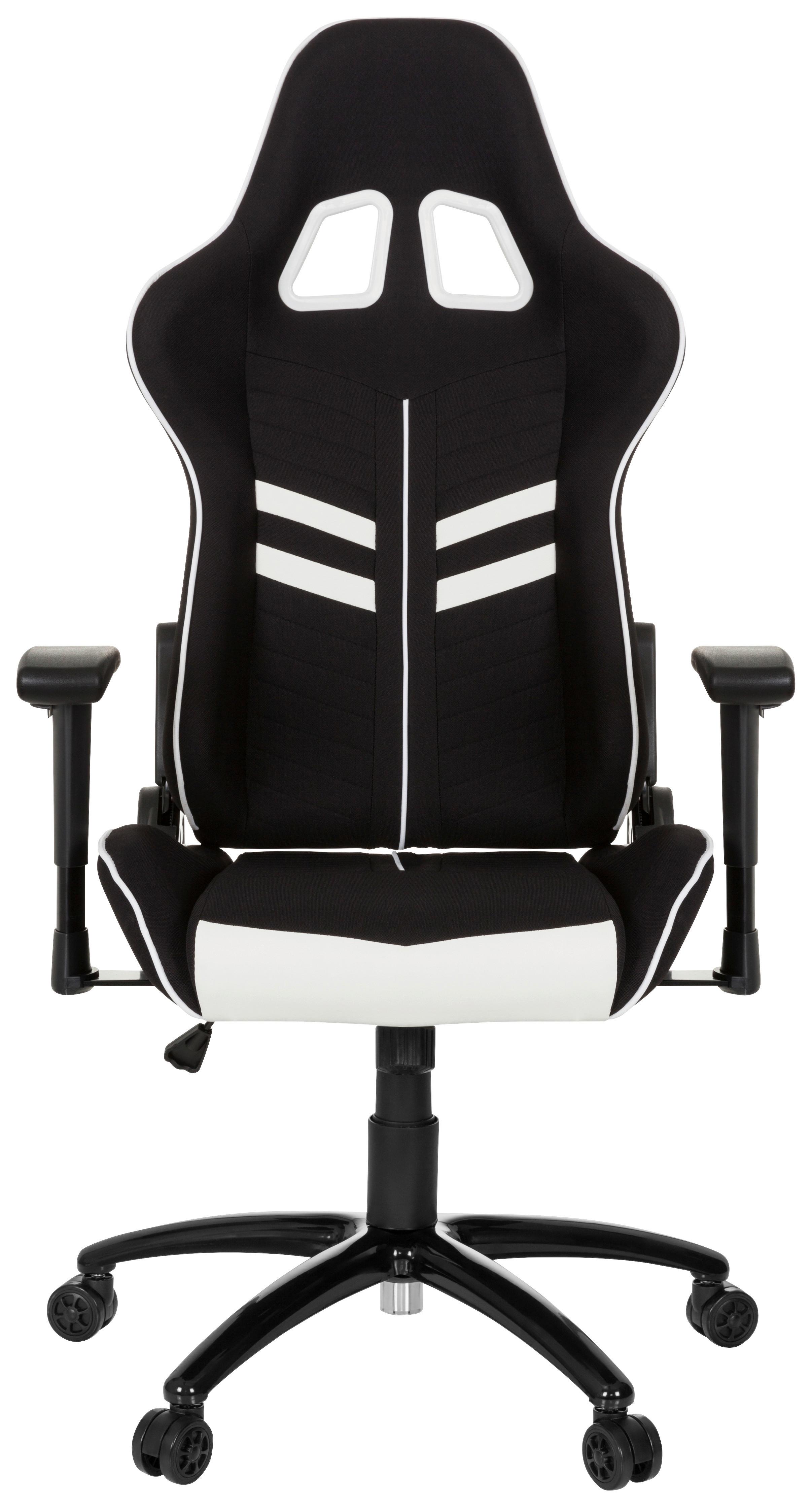Gaming Stol League Pro I, Črna, Bela - črna/bela, Moderno, kovina/umetna masa (72/138/63cm) - MID.YOU