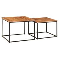 Klubska Miza Wl6.364 - črna/barve akacije, Moderno, kovina/les (60/60/46cm) - MID.YOU