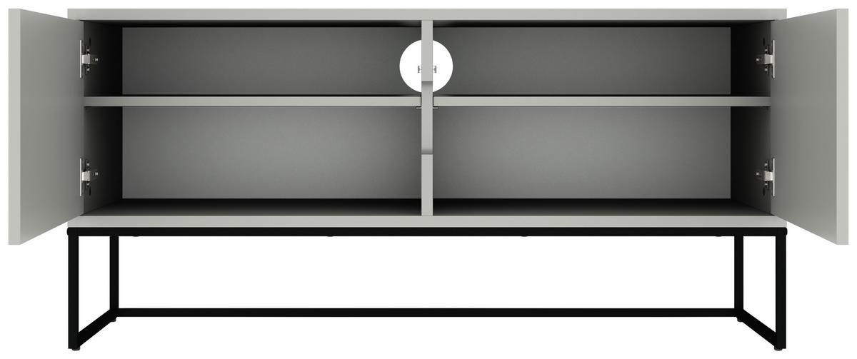 KOMODA NISKA LIPP - biały/czarny, Design, materiał drewnopochodny/metal (118/57/43cm)