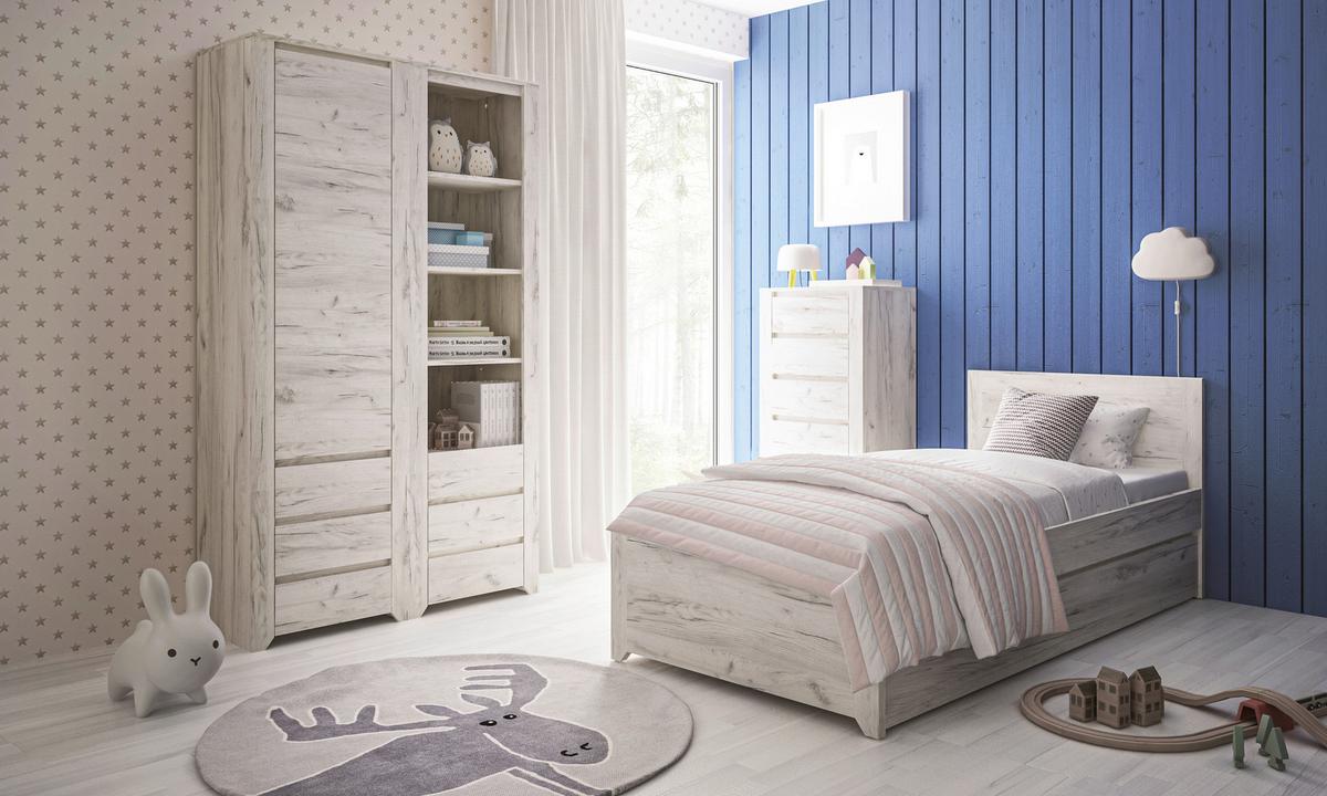 Polica Angel - boje hrasta, Moderno, drvni materijal/plastika (84/130,7/40,2cm)