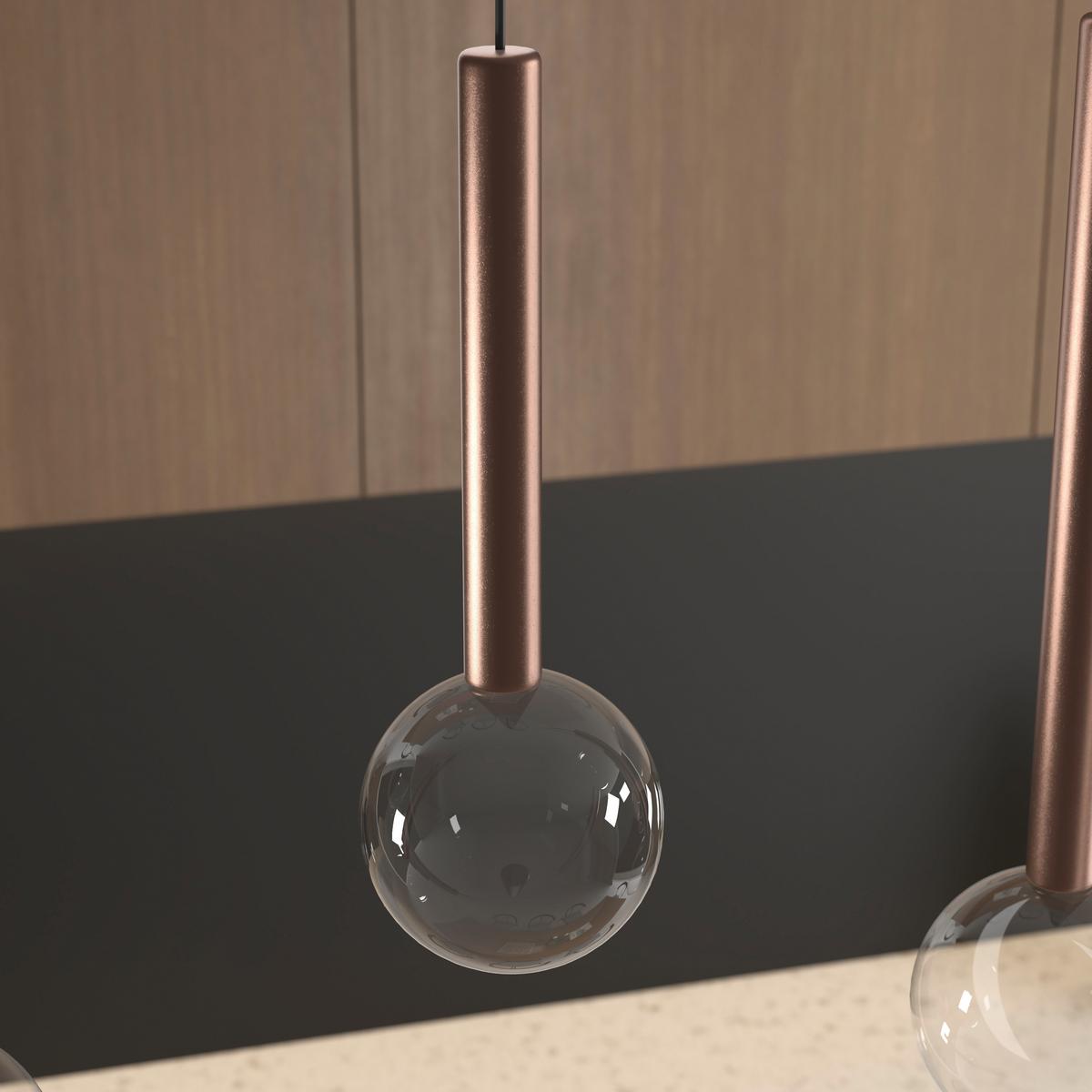 LAMPA WISZĄCA LED GLASGOW *DK* - przejrzysty/czarny, Design, metal/szkło (90/10/180cm) - Dieter Knoll