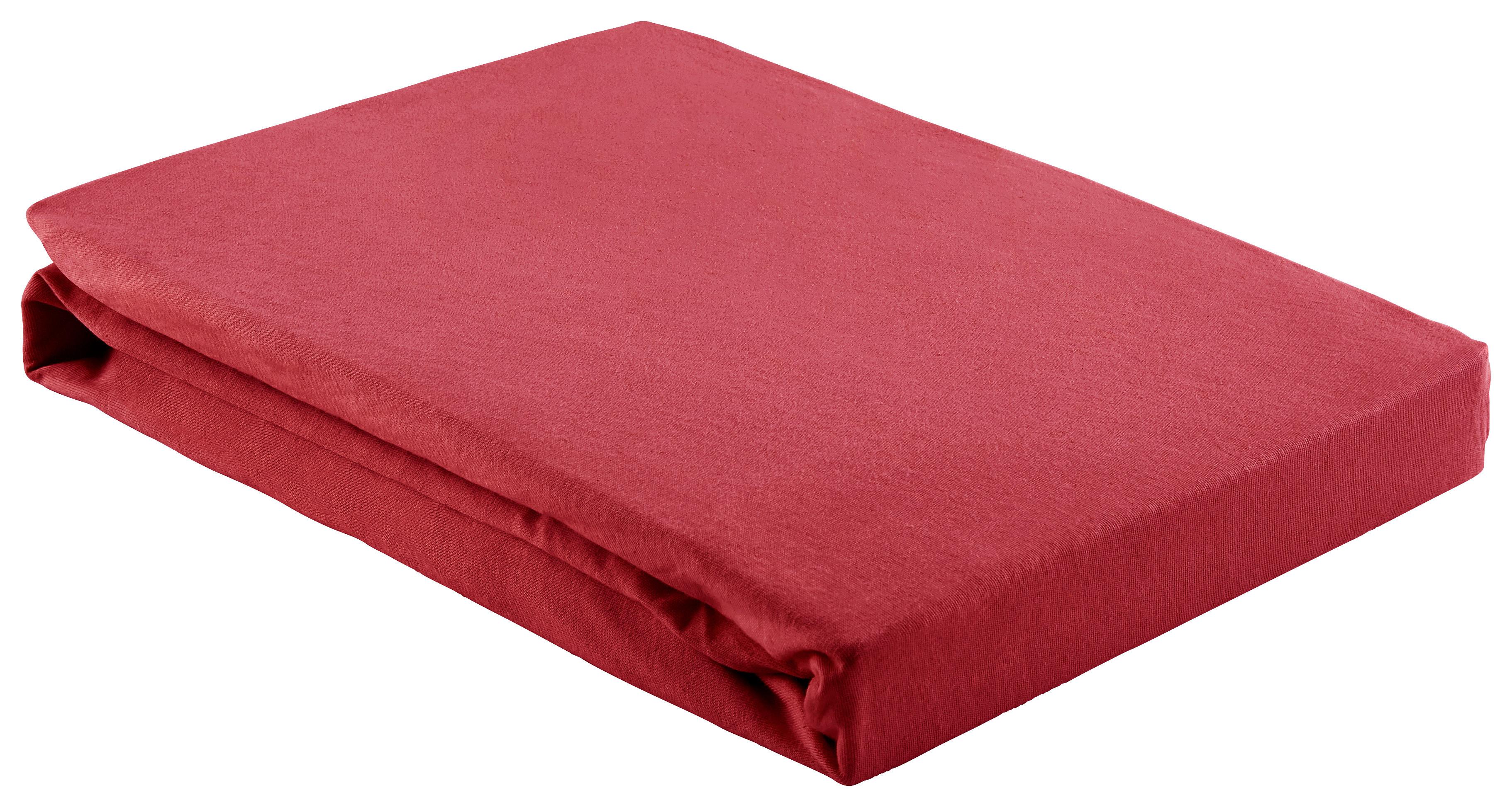 Spannleintuch Basic in Rot ca. 150x200cm - Rot, Textil (150/200cm) - Modern Living
