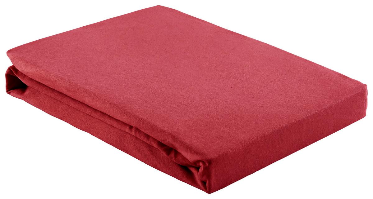 Spannleintuch Basic in Rot ca. 150x200cm - Rot, Textil (150/200cm) - Modern Living