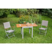 Vrtni Stol Naxos, Zložljiv, Aluminij, 2 Kos - srebrne barve/siva, Konvencionalno, kovina/tekstil (57/92/60cm) - Gardenson