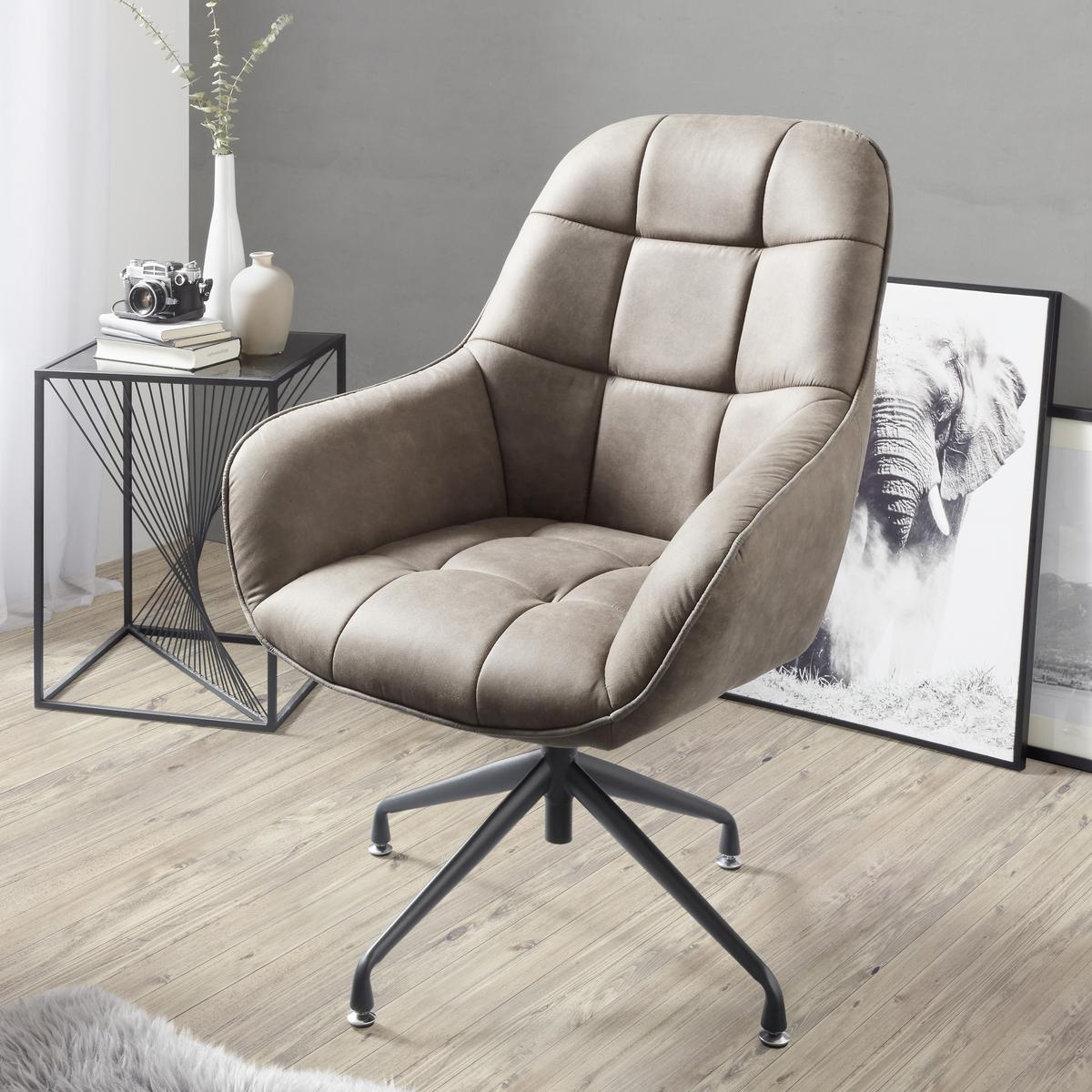Sessel Eliaas in Braun/Schwarz - Schwarz/Braun, MODERN, Textil/Metall (73/100/75cm) - Mömax