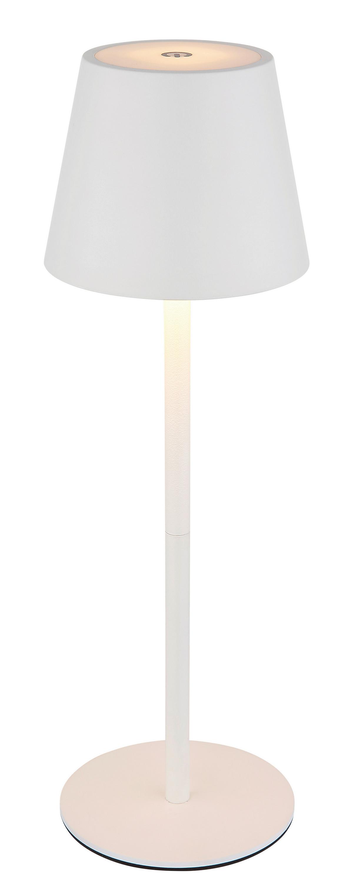 AKKU-TISCHLEUCHTE 58488W VERSCHLUSSLICHT - Weiss, Design, Kunststoff/Metall (10,6/36cm) - Globo