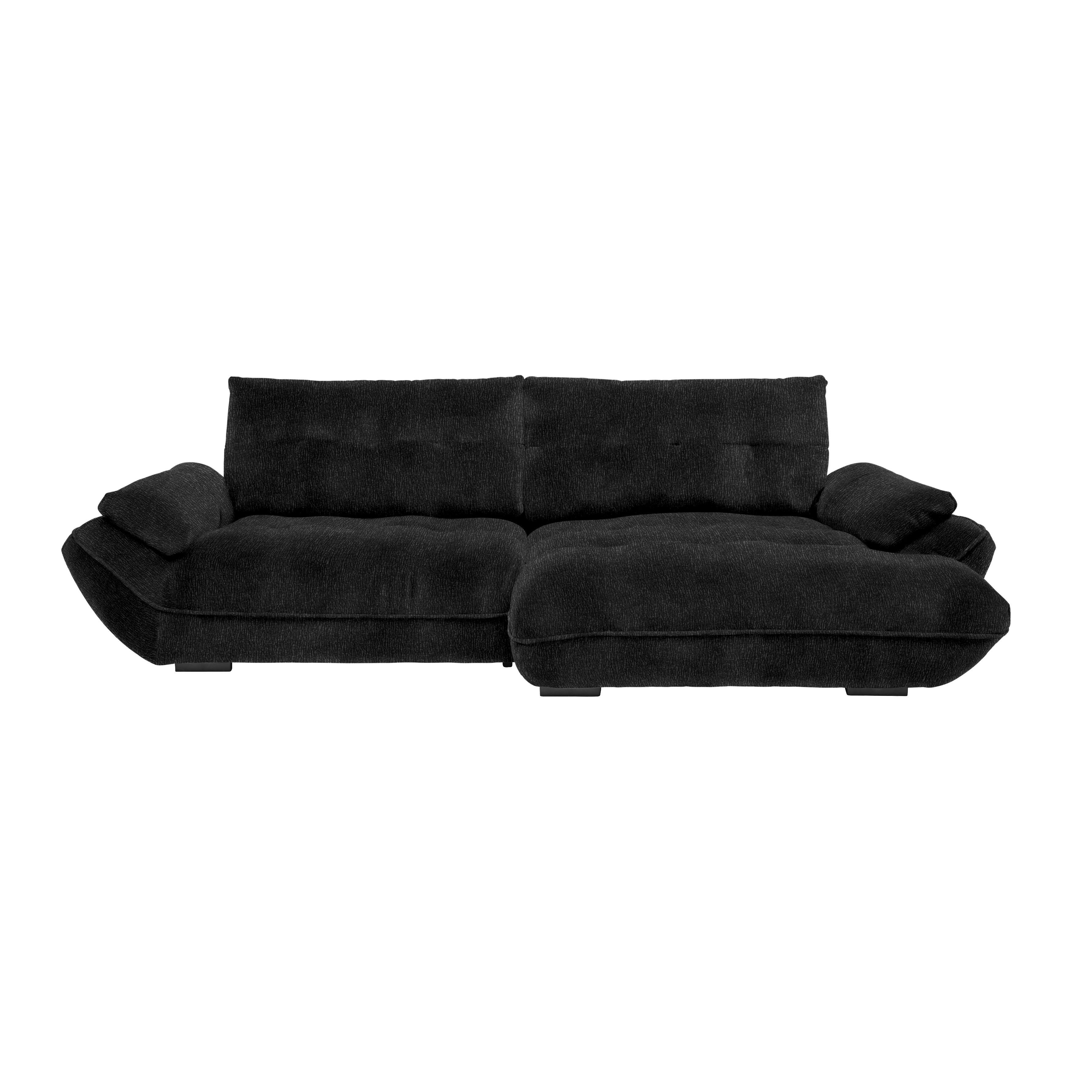 Wohnlandschaft Vivo Schwarz - Schwarz, MODERN, Kunststoff/Textil (317/63/179cm) - Premium Living