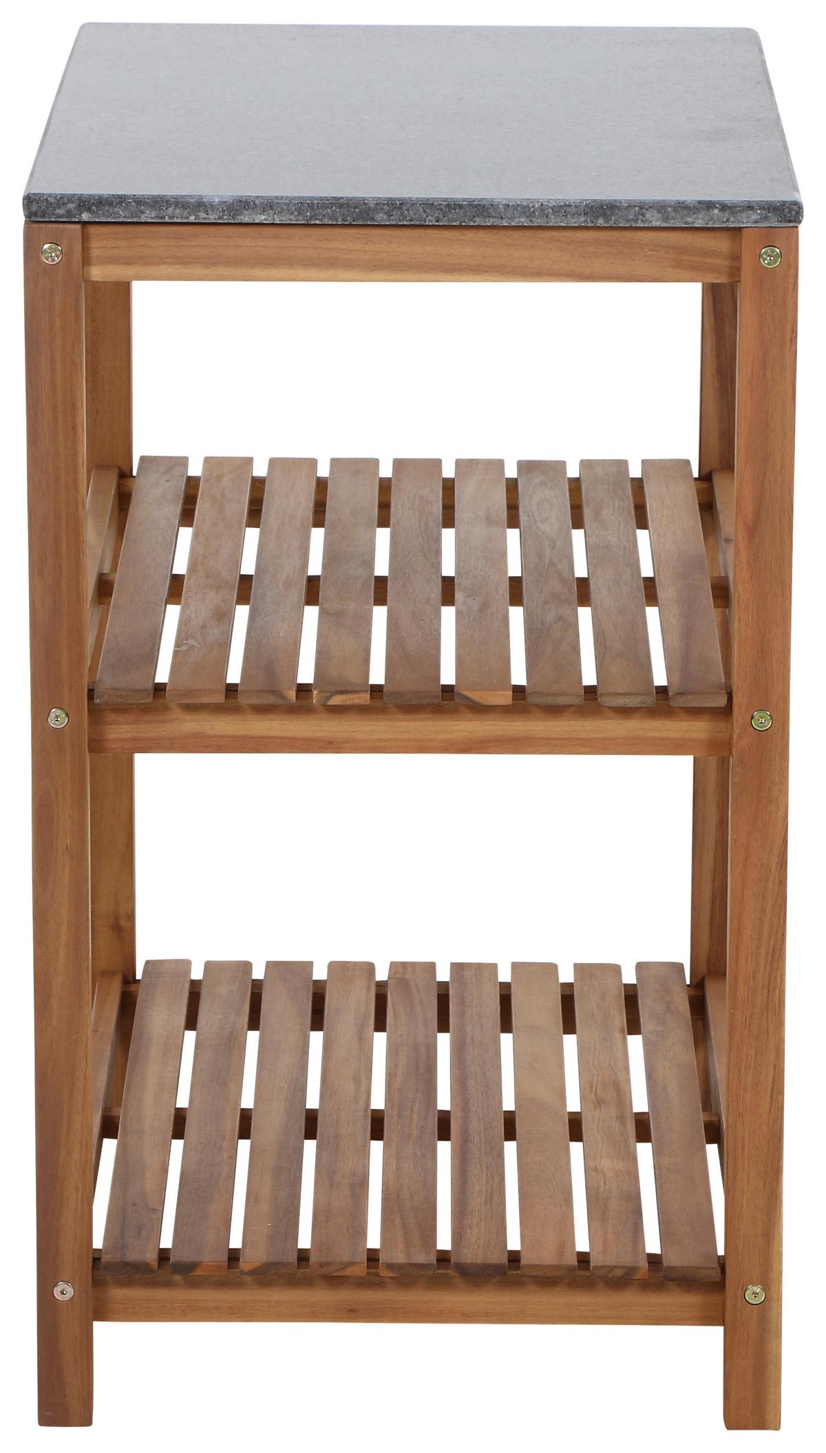 Outdoorküche in Echtholz Akazie ca. 100x87x156 cm - Dunkelgrau/Naturfarben, Basics, Holz/Stein (100/87/156cm) - Siena Garden