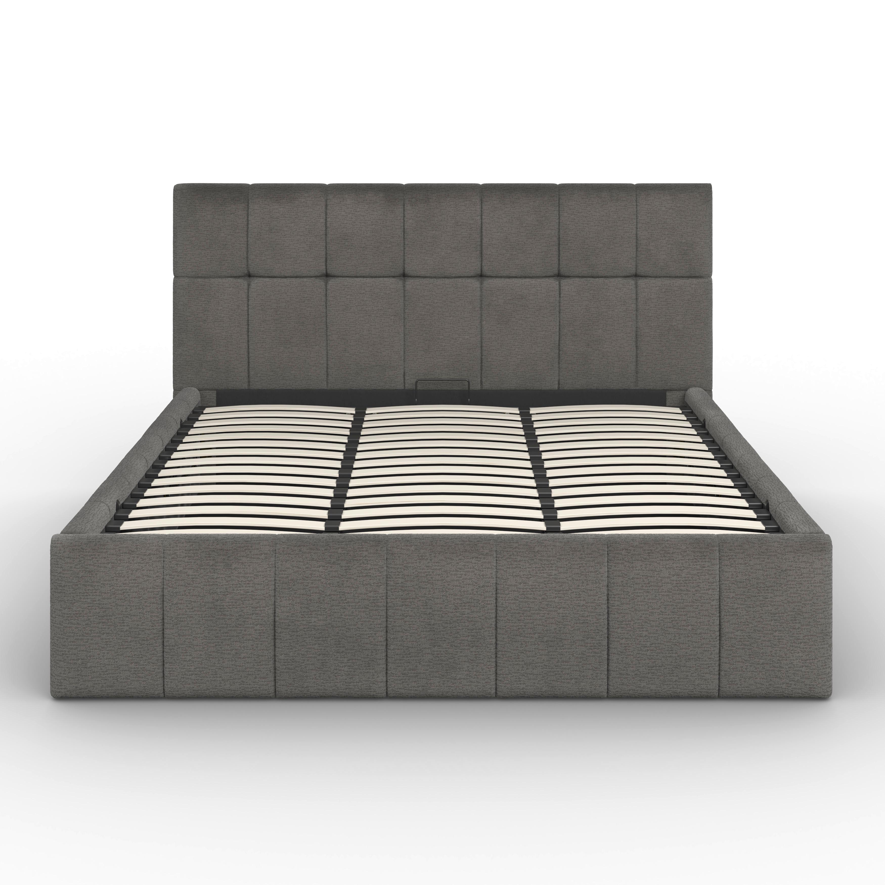 STOPPAD SÄNG KAIA - grå/svart, Modern, metall/trä (180/200cm) - Bessagi Home