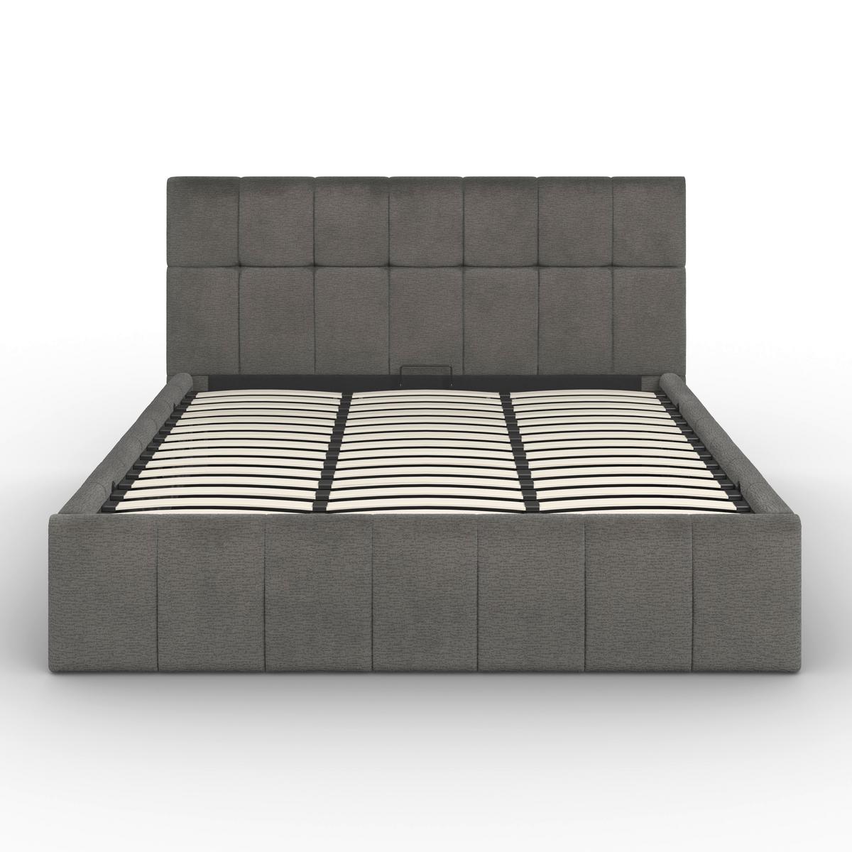 Kárpitozott Ágy Kaia - natúr színű/szürke, Modern, textil/fa (180/200cm) - Bessagi Home