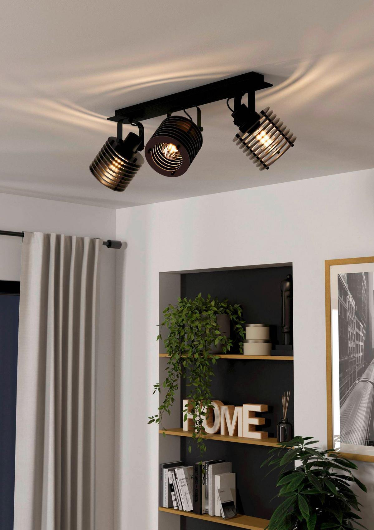 Strahler 900742_segovia - Schwarz, Design, Holz/Metall (57,5cm) - Eglo