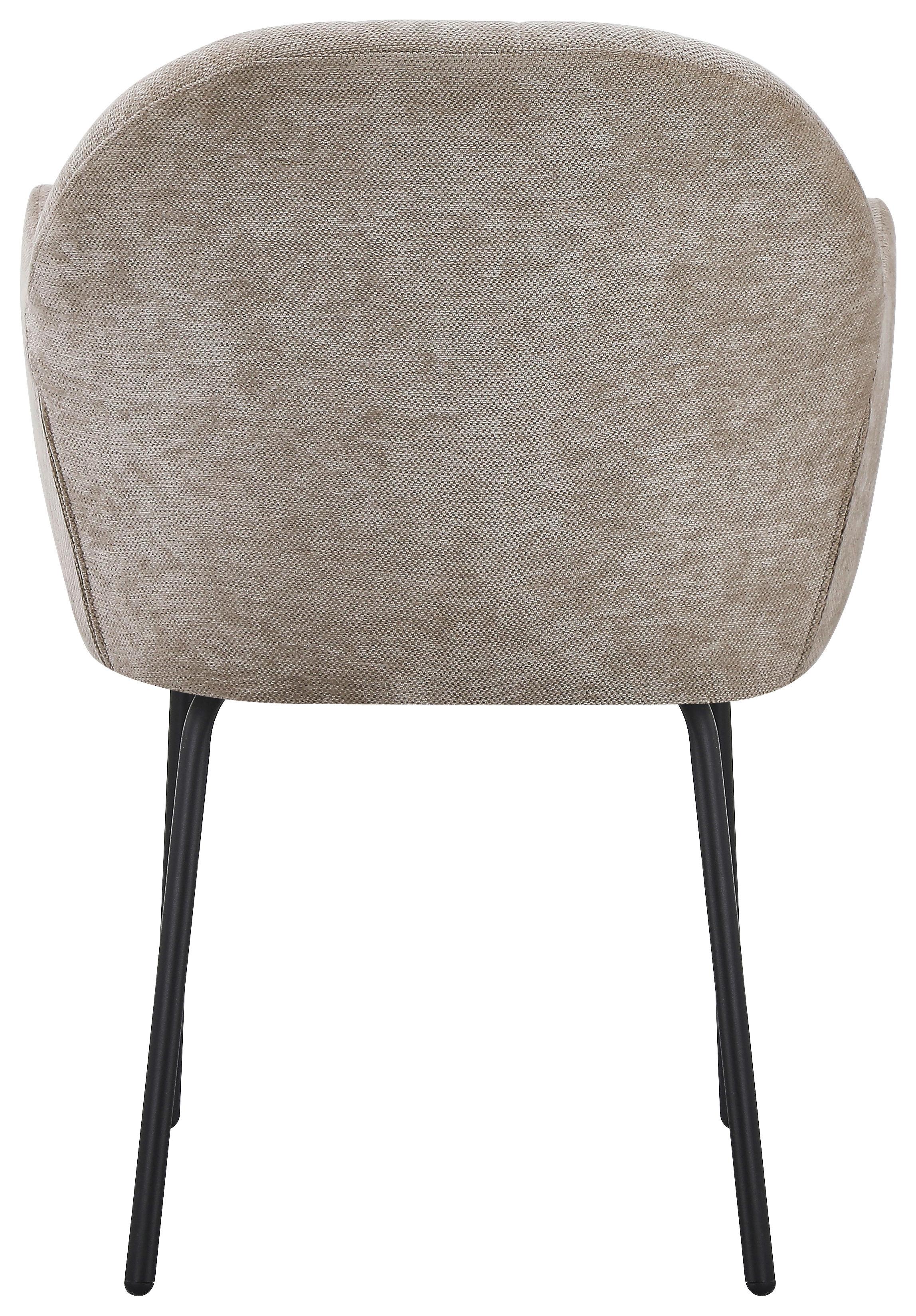 STOL MED ARMSTÖD FIONA - beige/svart, Design, metall/textil (63/82/60cm) - Mömax