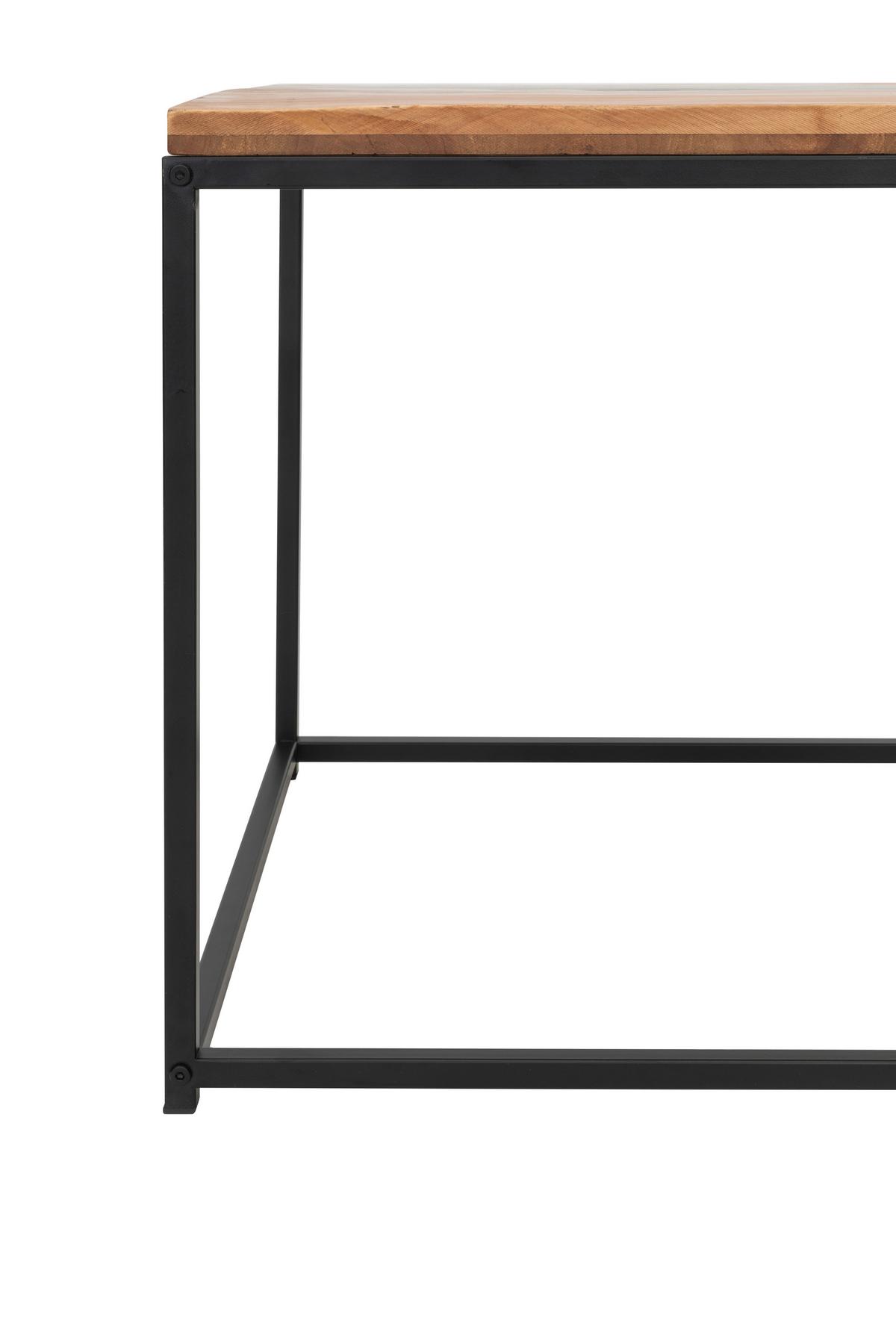 STOLIK KAWOWY LAWA - naturalny/czarny, Lifestyle, metal/drewno (60/51/60cm) - Livetastic