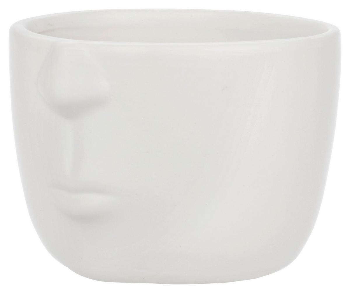 Kaspó Face - fehér, Modern, kerámia (12/9,5cm) - Modern Living