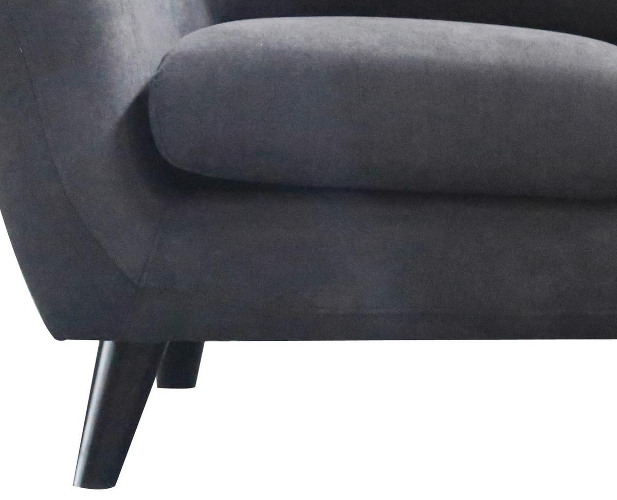 Dvosed Monaco, Temno Siva - temno siva/črna, Moderno, tekstil/les (134/82/80,5cm) - Modern Living