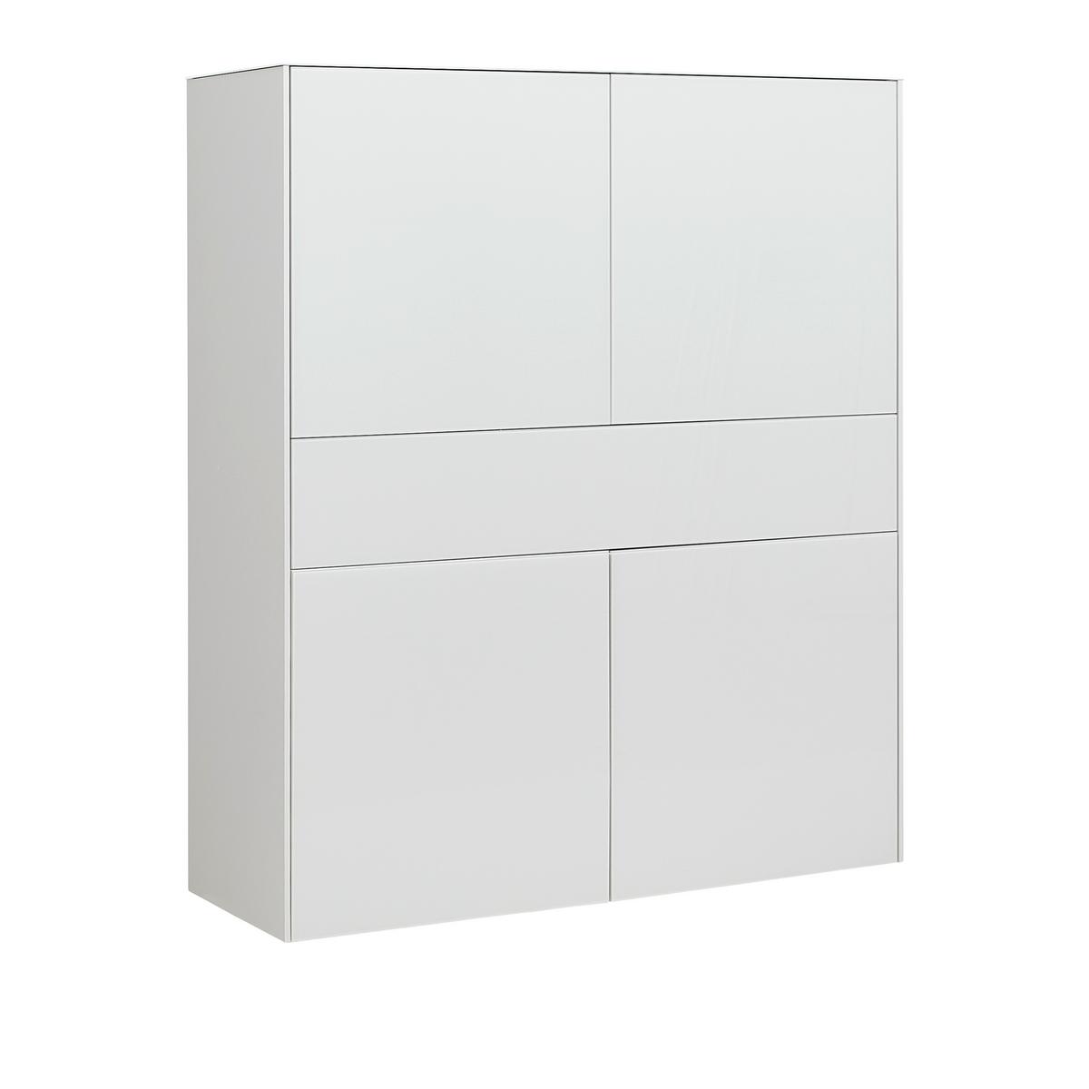 Highboard Silverstone Grau - Schwarz/Grau, Modern, Glas/Holzwerkstoff (121/145/42cm) - Premium Living