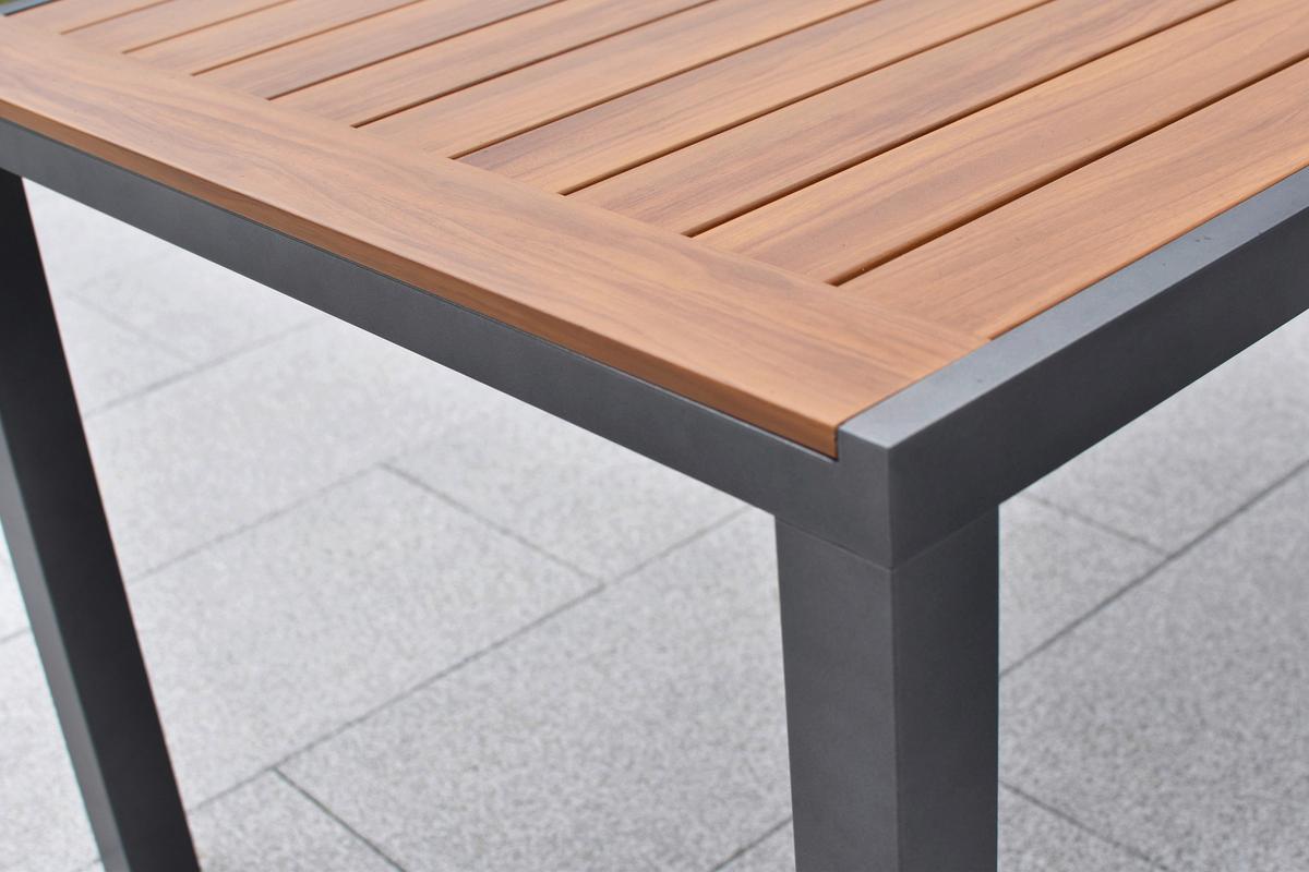 Gartentischgruppe Tino 5-tlg. Graphitfarben - Graphitfarben/Naturfarben, KONVENTIONELL, Textil/Metall - Gardenson