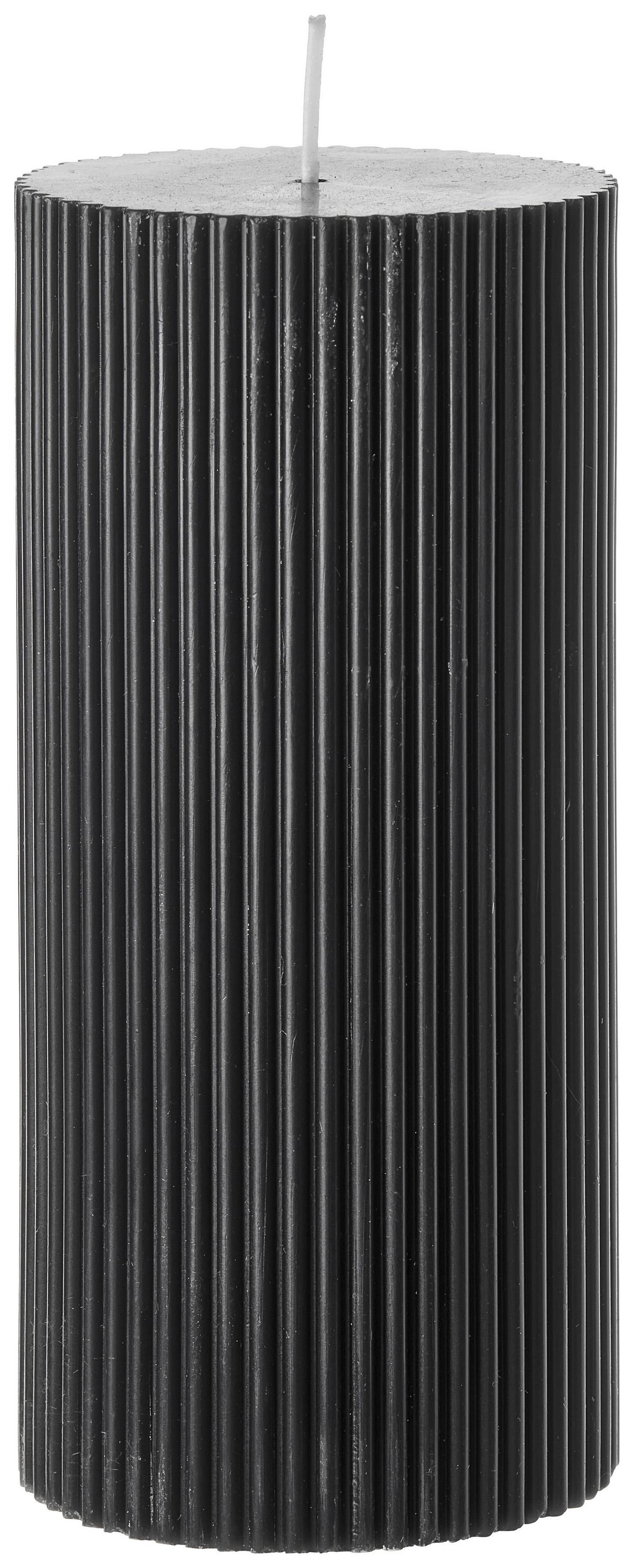 Stumpenkerze Stripes in diversen Farben - Taupe/Hellrosa (7/15cm) - Premium Living