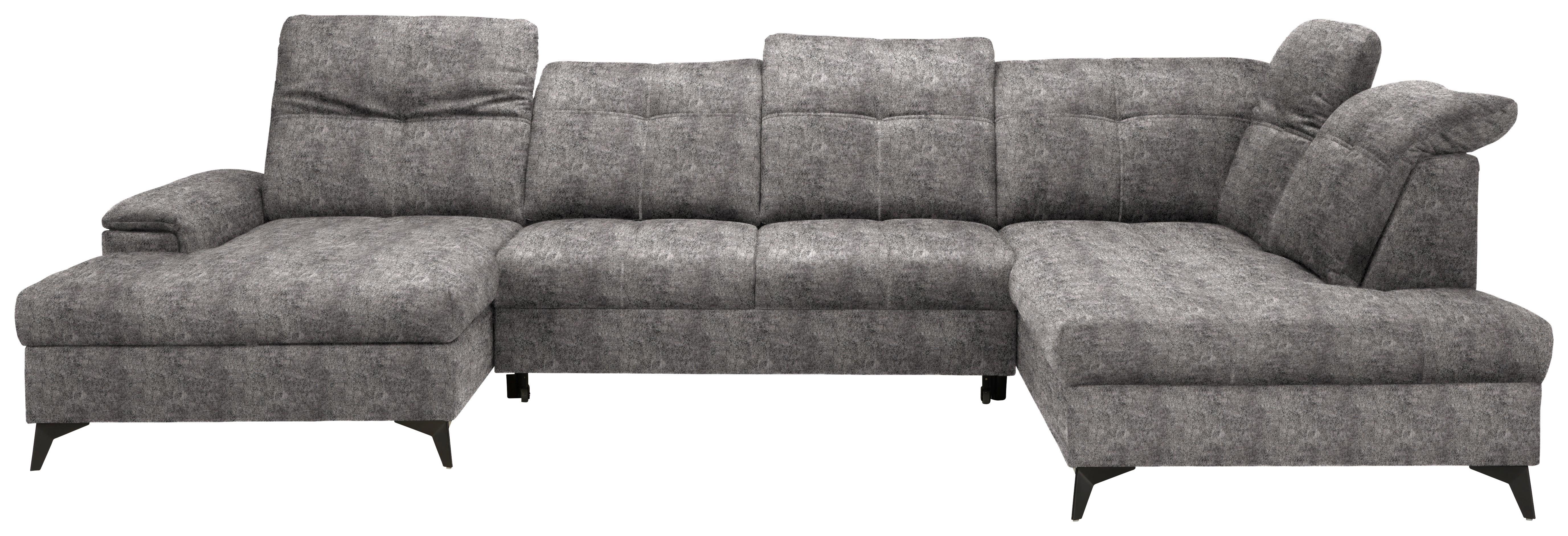 Wohnlandschaft Greige - Greige/Schwarz, Modern, Textil/Metall (364/90-106/181-230cm) - Mömax