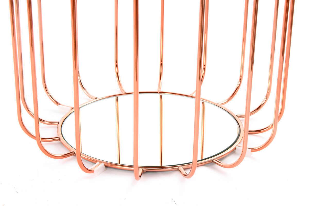 BEISTELLTISCH E3IDH - Violett/Kupferfarben, Basics, Glas/Holzwerkstoff (50/50/45cm) - Kayoom