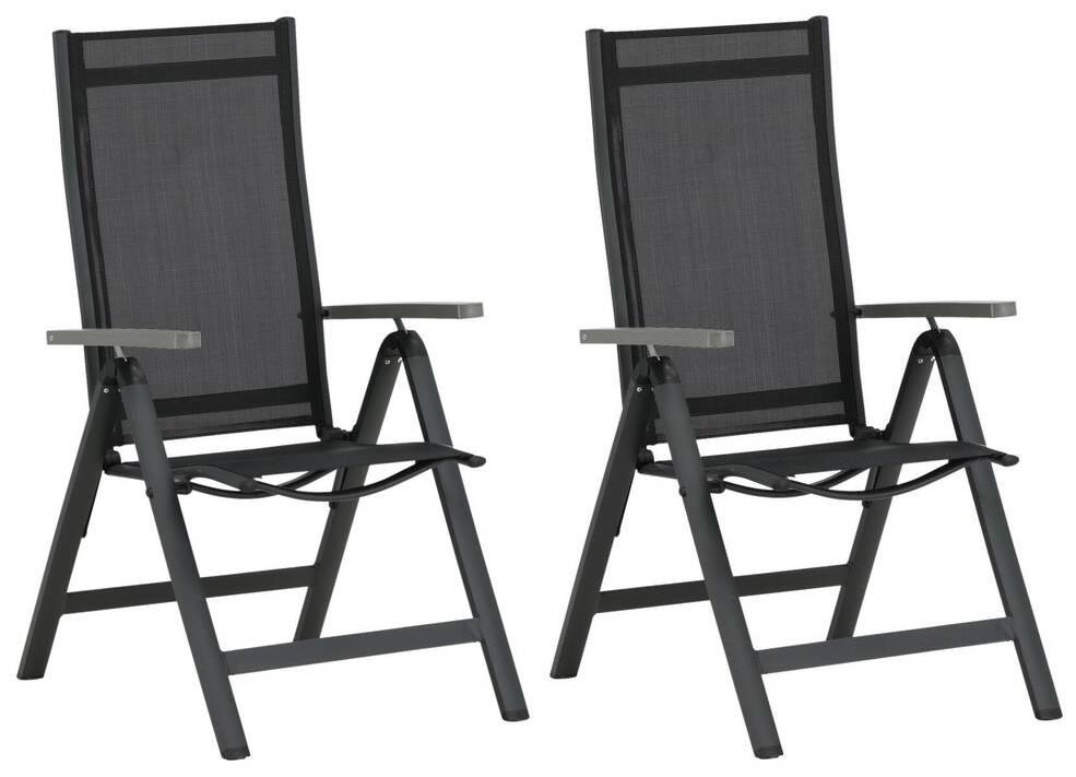 Gartensessel-2er Set Albany ca. 59x109x67 cm Schwarz - Schwarz, KONVENTIONELL, Metall (59/109,5/67cm) - Gardenson