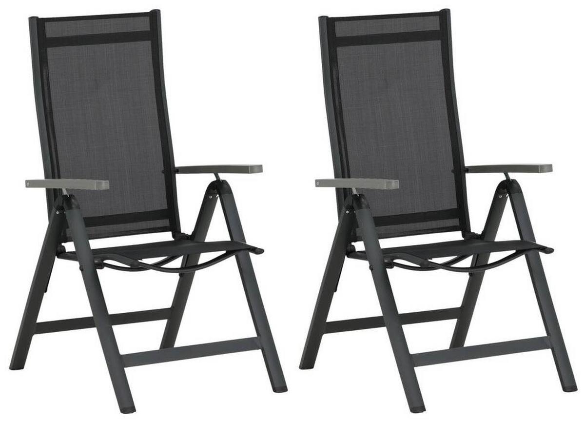 Gartensessel-2er Set Albany ca. 59x109x67 cm Schwarz - Schwarz, KONVENTIONELL, Metall (59/109,5/67cm) - Gardenson